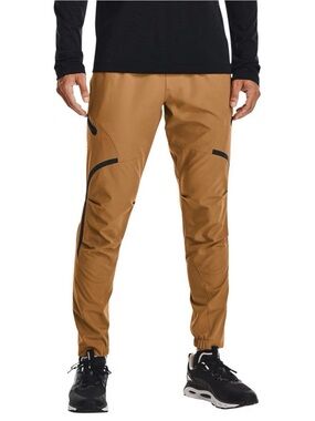 Under Armour Men's Brown Tech Jogger Pants with Black Accents